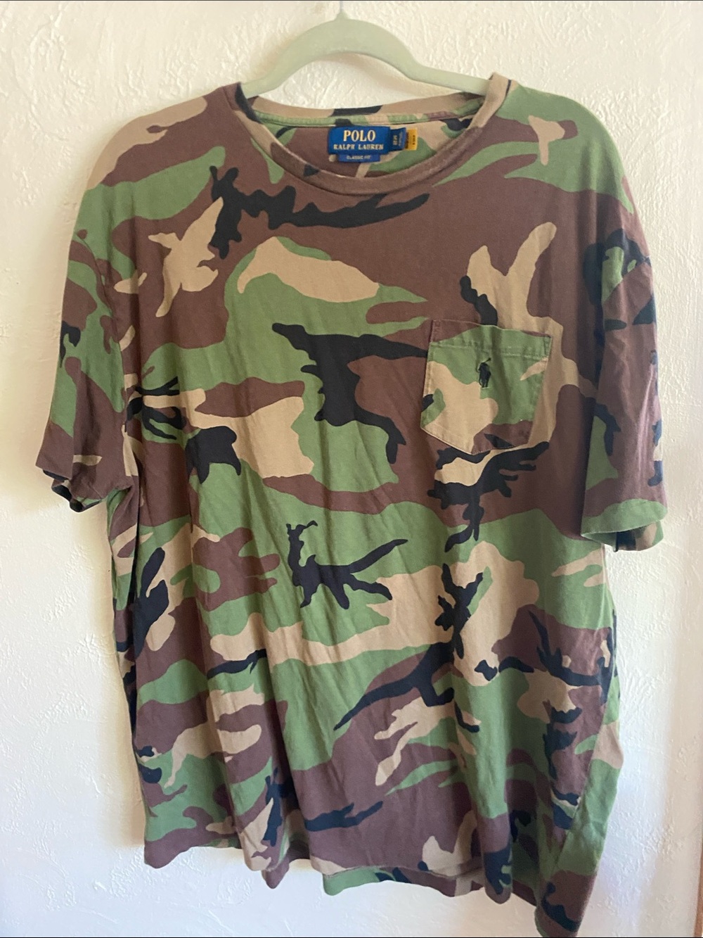 Polo by Ralph Lauren Men’s Short Sleeve Camo Pocket Tee - Green/Brown/Black